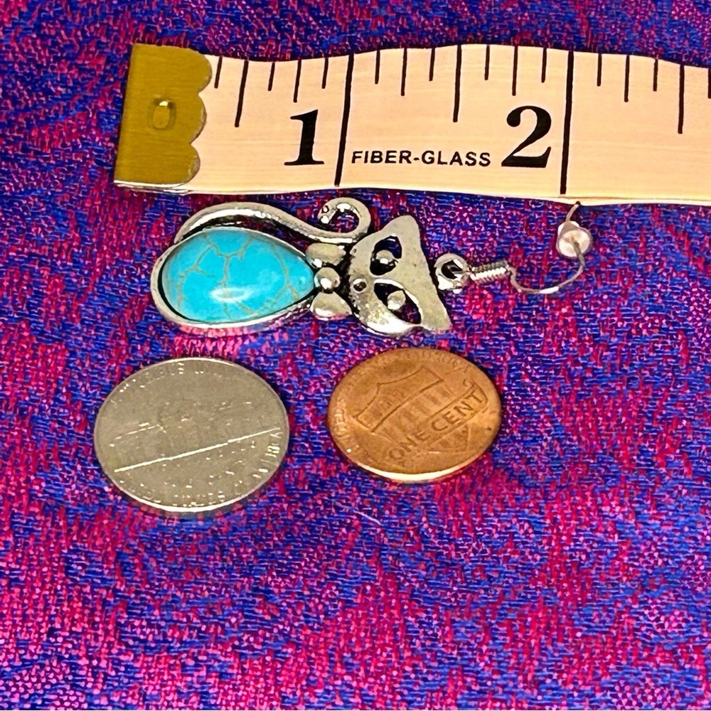 Semi-precious stone Cat Dangler Earrings - Picture 5 of 7